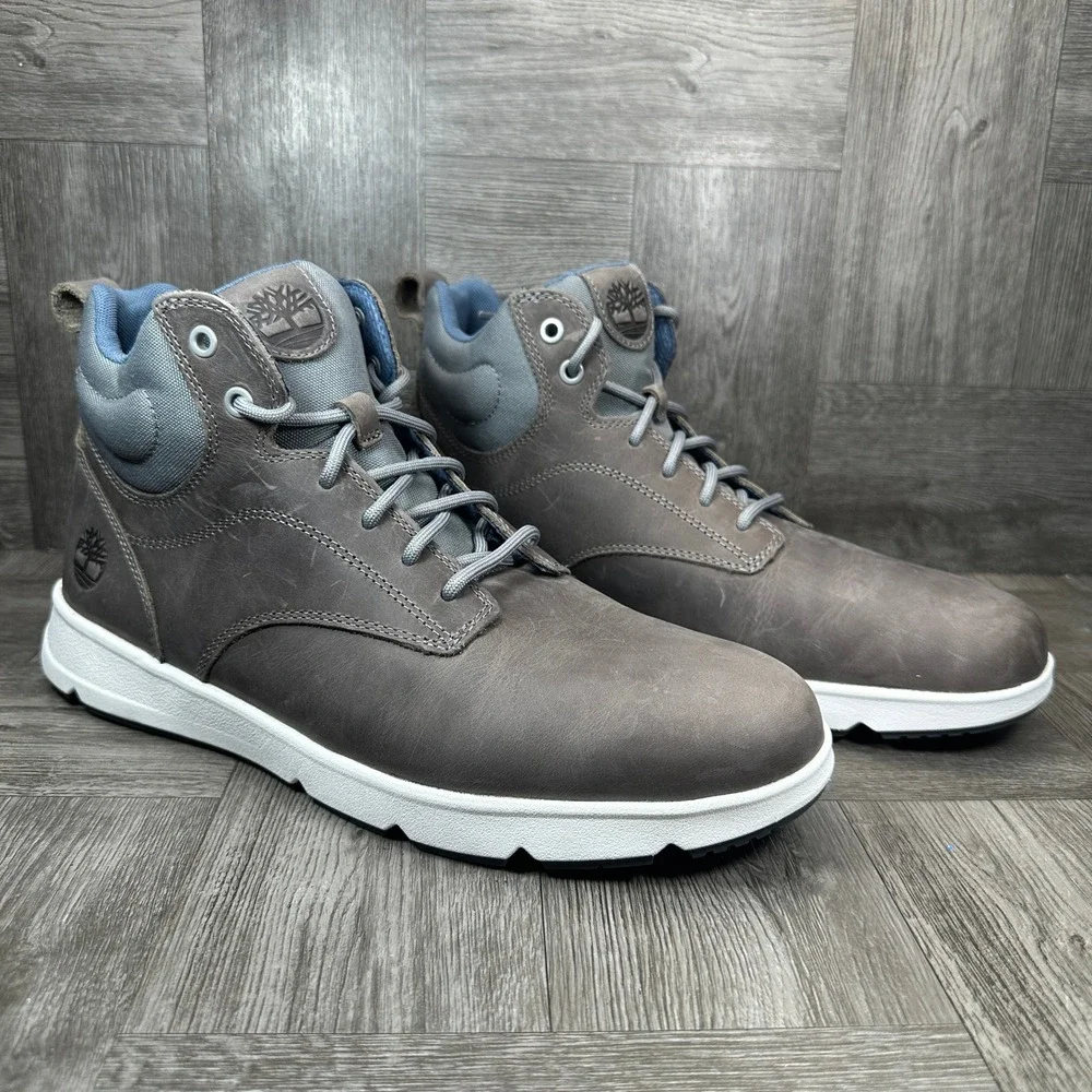 Timberland Graydon Chukka Men 9.5 Dark Grey Leather Sneaker Boot Casual NEW